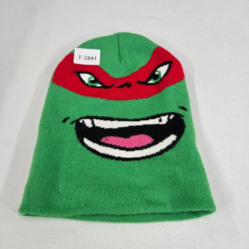 Teenage Mutant Ninja‎ Turtles Men Hat One Size Green Raphael Beanie Face Knit